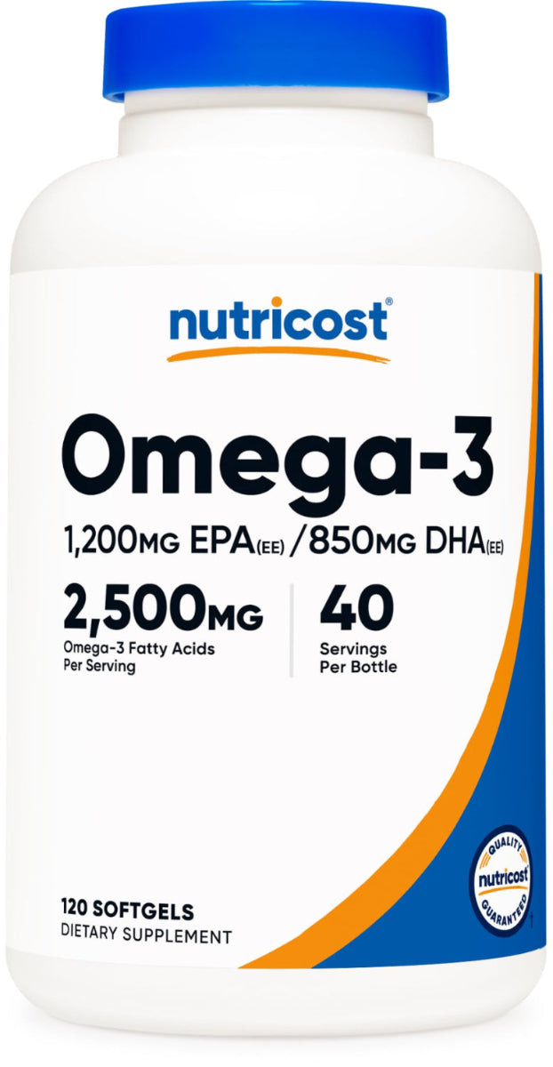Omega 3 Fish Oil - 2500MG, 120 Sofgels, 1200mg EPA 850mg DHA - Non-GMO, Gluten Free