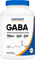 GABA (Gamma Aminobutyric Acid) 750mg, 240 Capsules, 240 Servings - Non-GMO, Gluten Free