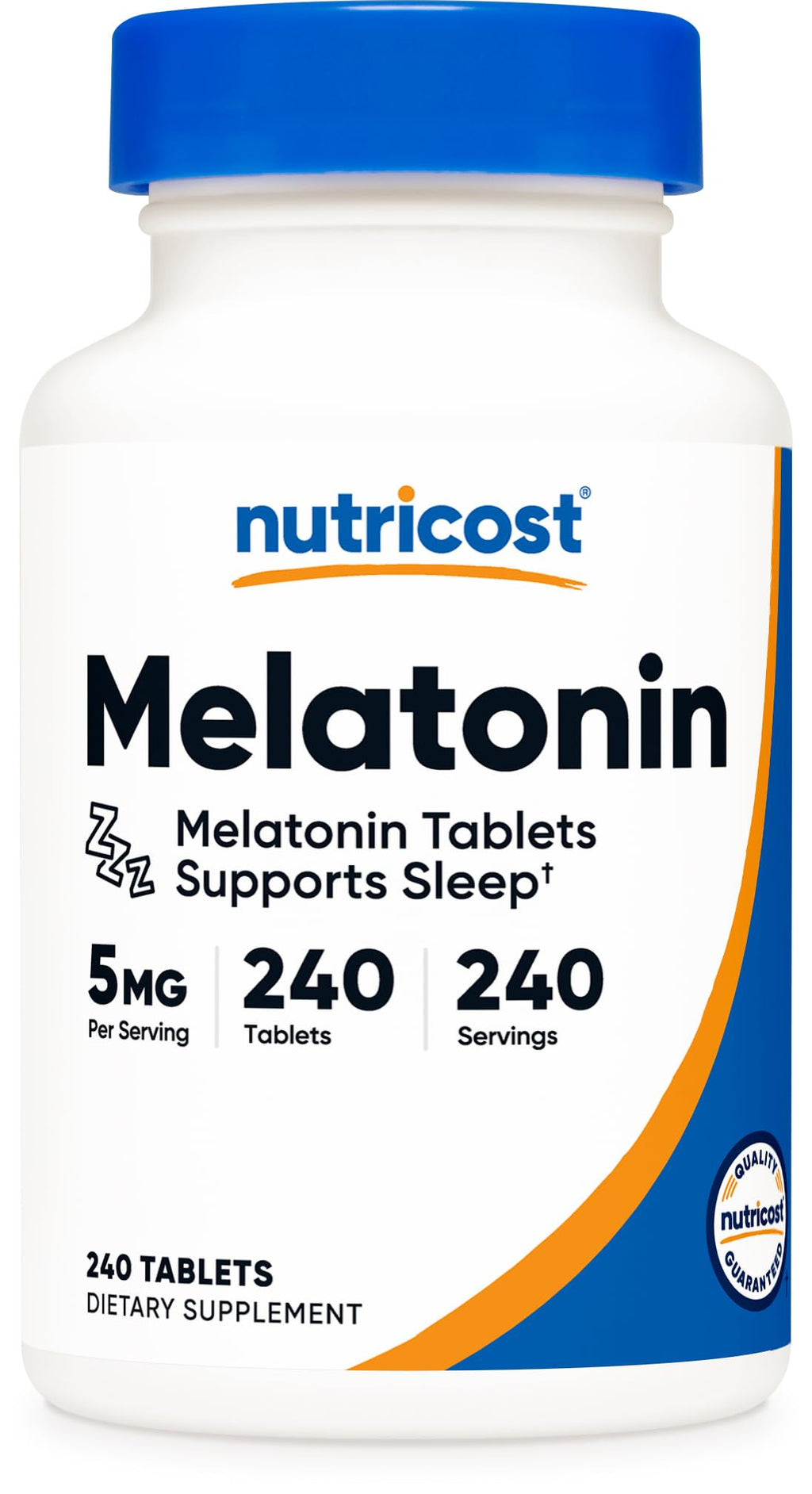 Melatonin 5mg, 240 Tablets - 5mg Per Serving, Non-GMO, Gluten Free