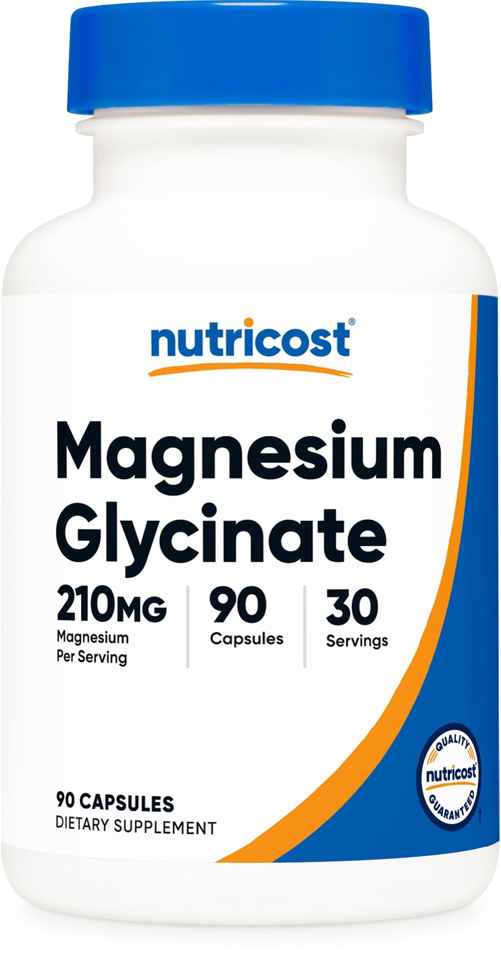 Magnesium Glycinate Capsules (180 Capsules, 210 mg Per Serving)
