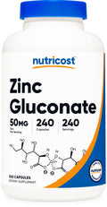 Zinc Gluconate 240 Vegetarian Capsules (50mg)