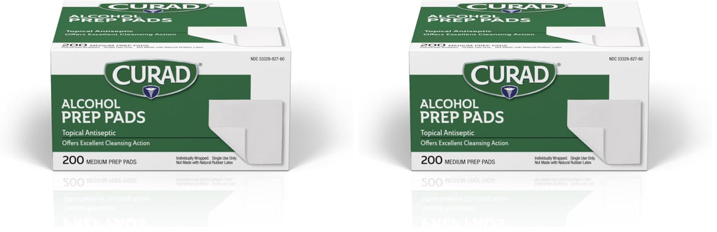 Curad Alcohol Disinfectant Prep Pads, 2-ply, Medium Size, 200 Count
