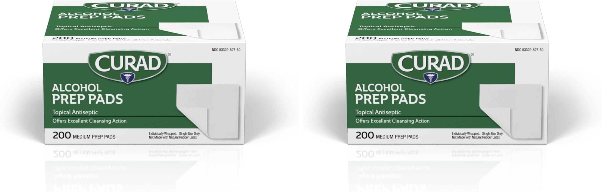 Curad Alcohol Disinfectant Prep Pads, 2-ply, Medium Size, 200 Count