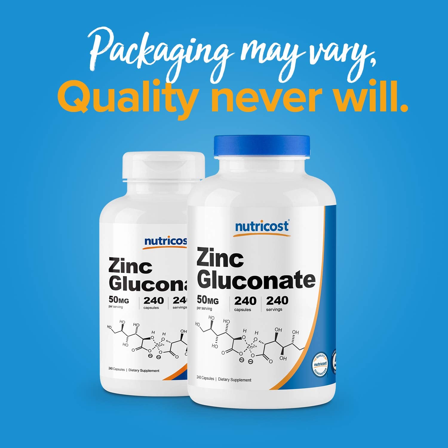 Zinc Gluconate 240 Vegetarian Capsules (50mg)