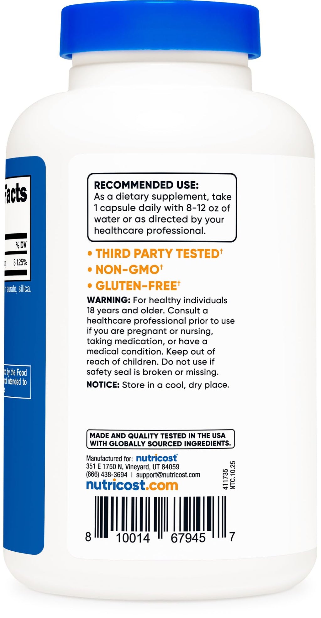 Niacinamide (Vitamin B3) 500mg, 240 Capsules - Non-GMO, Gluten Free
