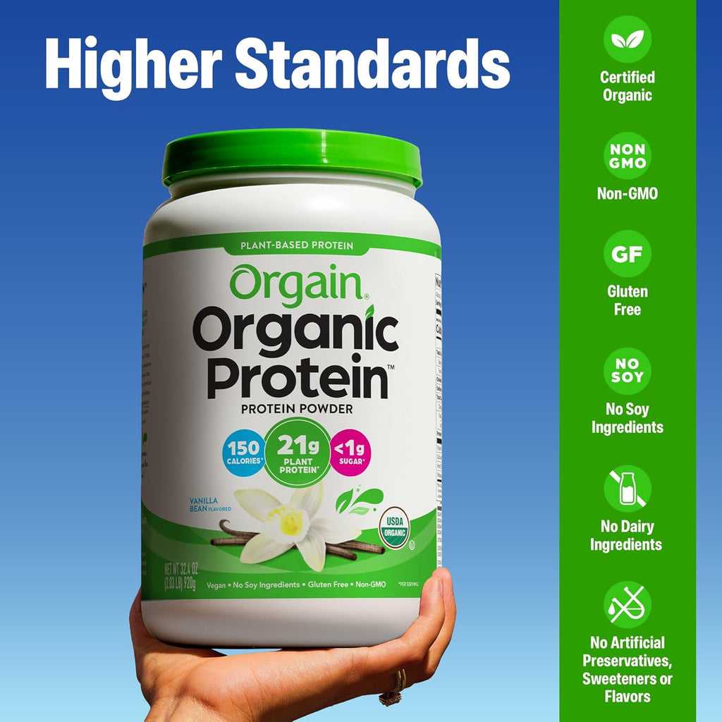 Organic Protein Powder, 21g Plant Protein, No Lactose Ingredients, No Added Sugar