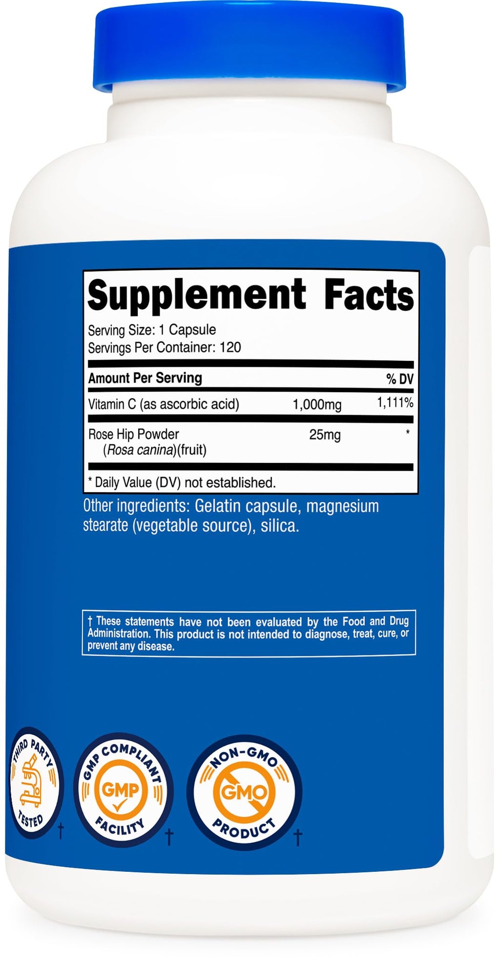 Vitamin C 1000mg, 120-240 count, Premium, Non-GMO, Gluten Free Supplement