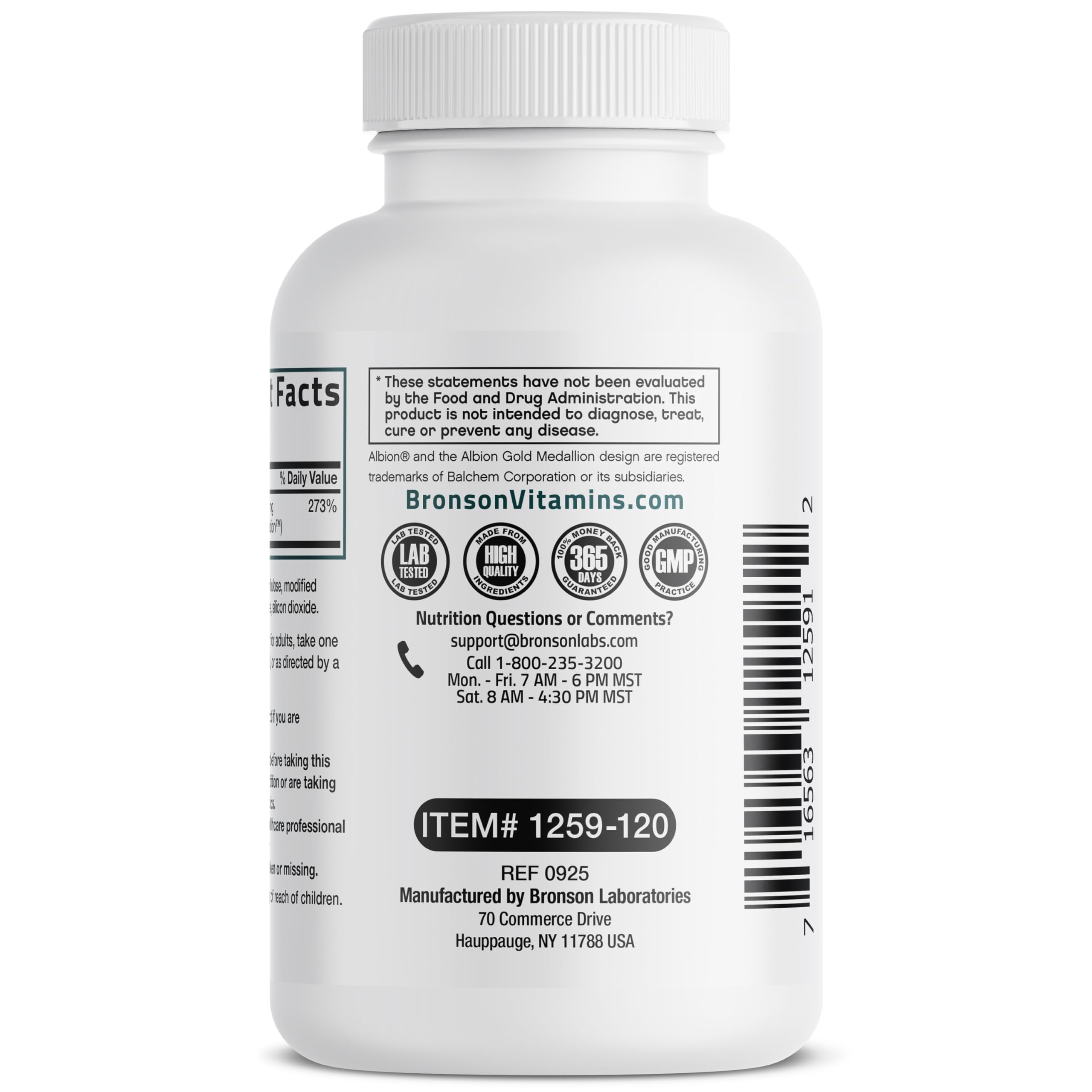 Zinc Glycinate 30mg, 240 Vegetarian Capsules