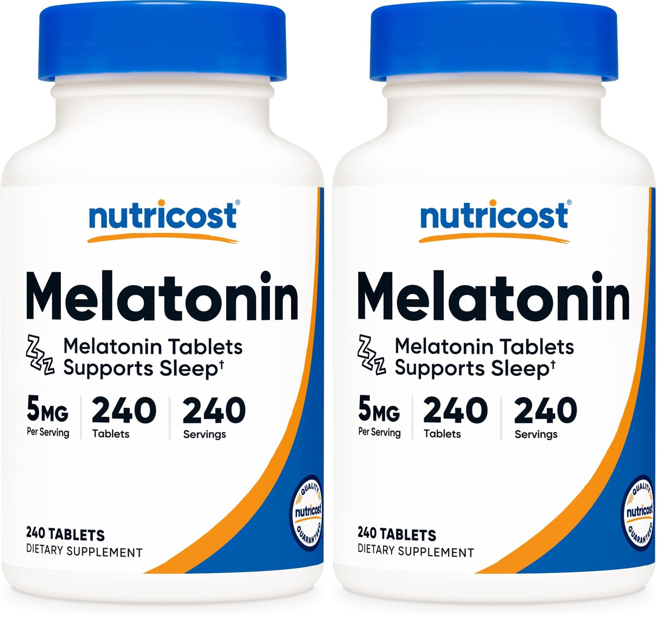 Melatonin 5mg, 240 Tablets - 5mg Per Serving, Non-GMO, Gluten Free