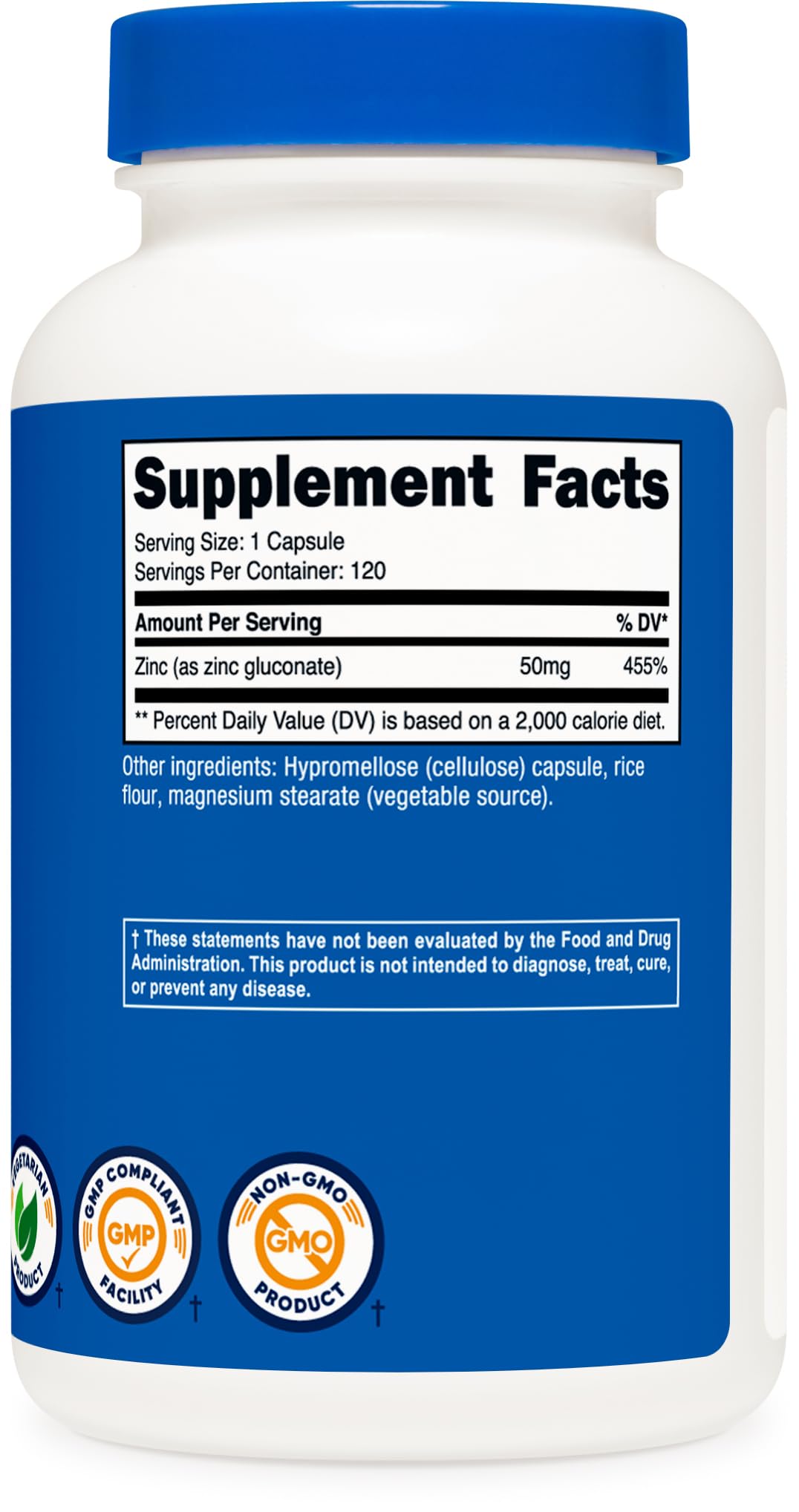 Zinc Gluconate 240 Vegetarian Capsules (50mg)