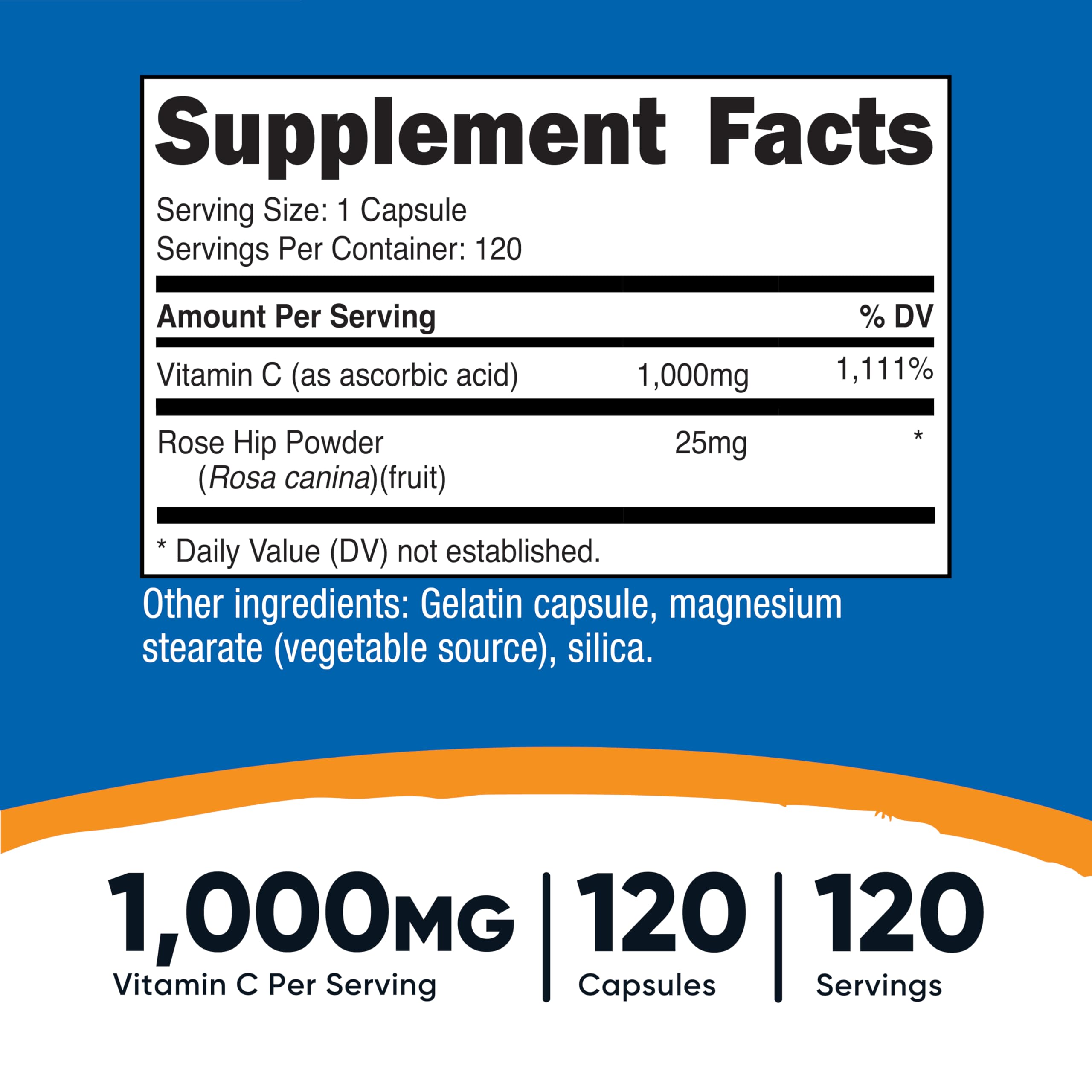 Vitamin C 1000mg, 120-240 count, Premium, Non-GMO, Gluten Free Supplement