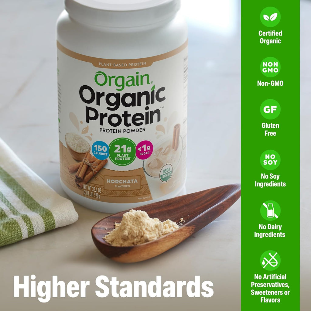 Organic Protein Powder, 21g Plant Protein, No Lactose Ingredients, No Added Sugar