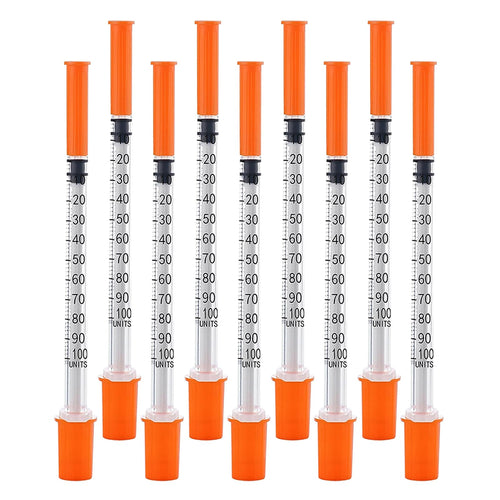 100PACK 1ML Syringe with 30G 1/2" (13mm) Needle, Individually Wrapped Lab Supplies (1CC 30G 1/2"-100PACK)
