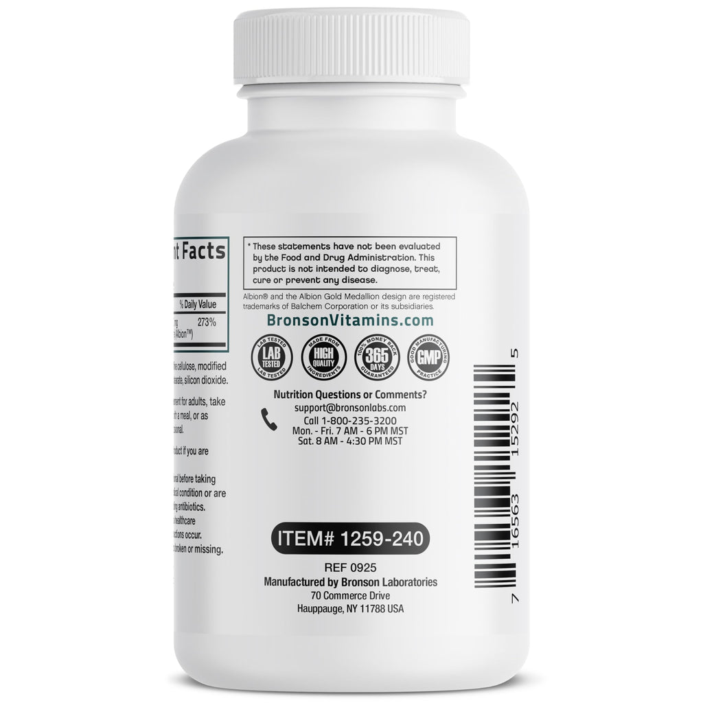 Zinc Glycinate 30mg, 240 Vegetarian Capsules