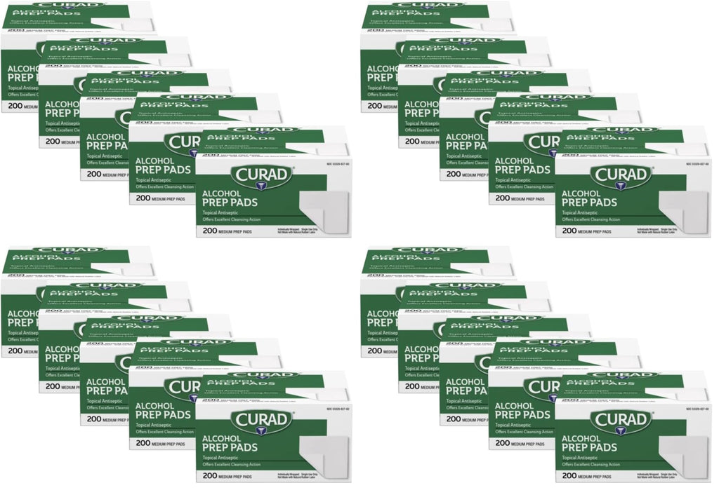 Curad Alcohol Prep Pads, 70% Alcohol, 1000 Count (5 Boxes 200 CT/EA)