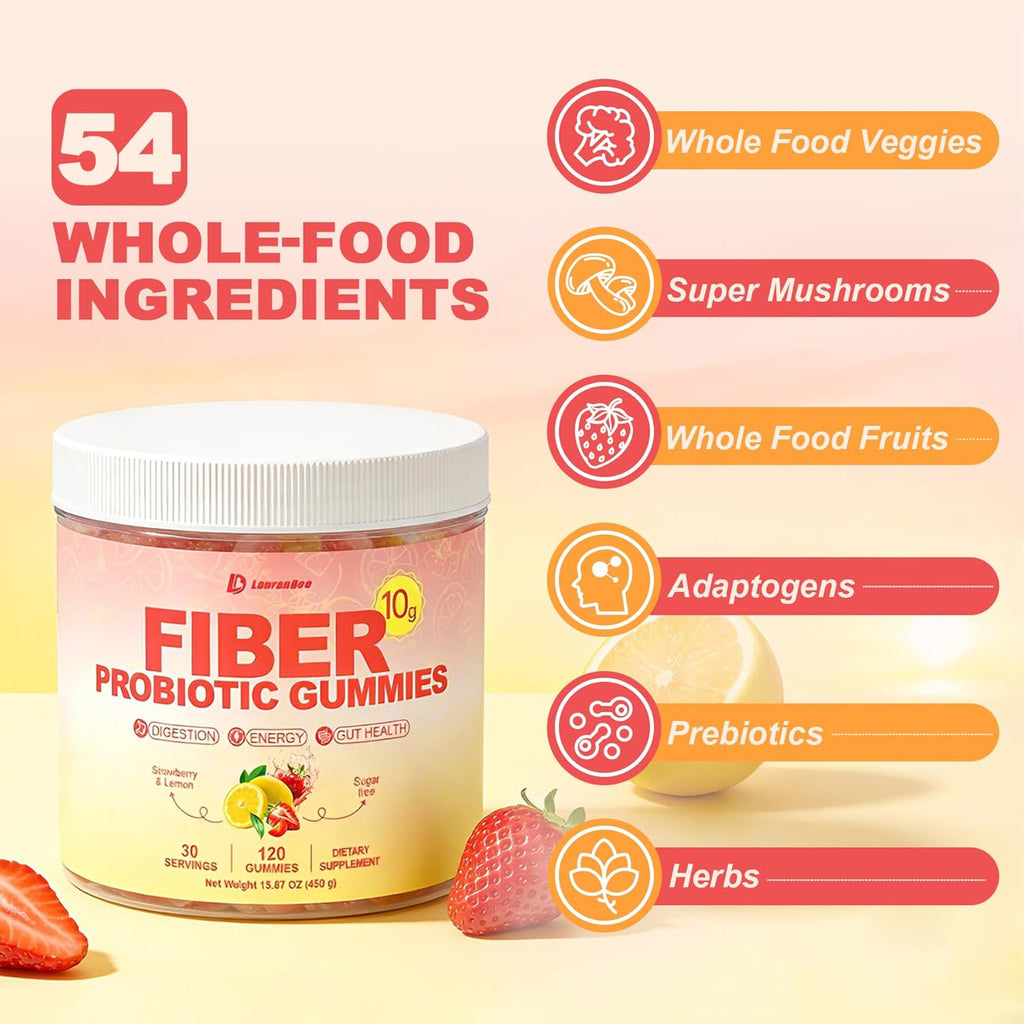 10g Fiber Gummies, Sugar Free, 120 Count