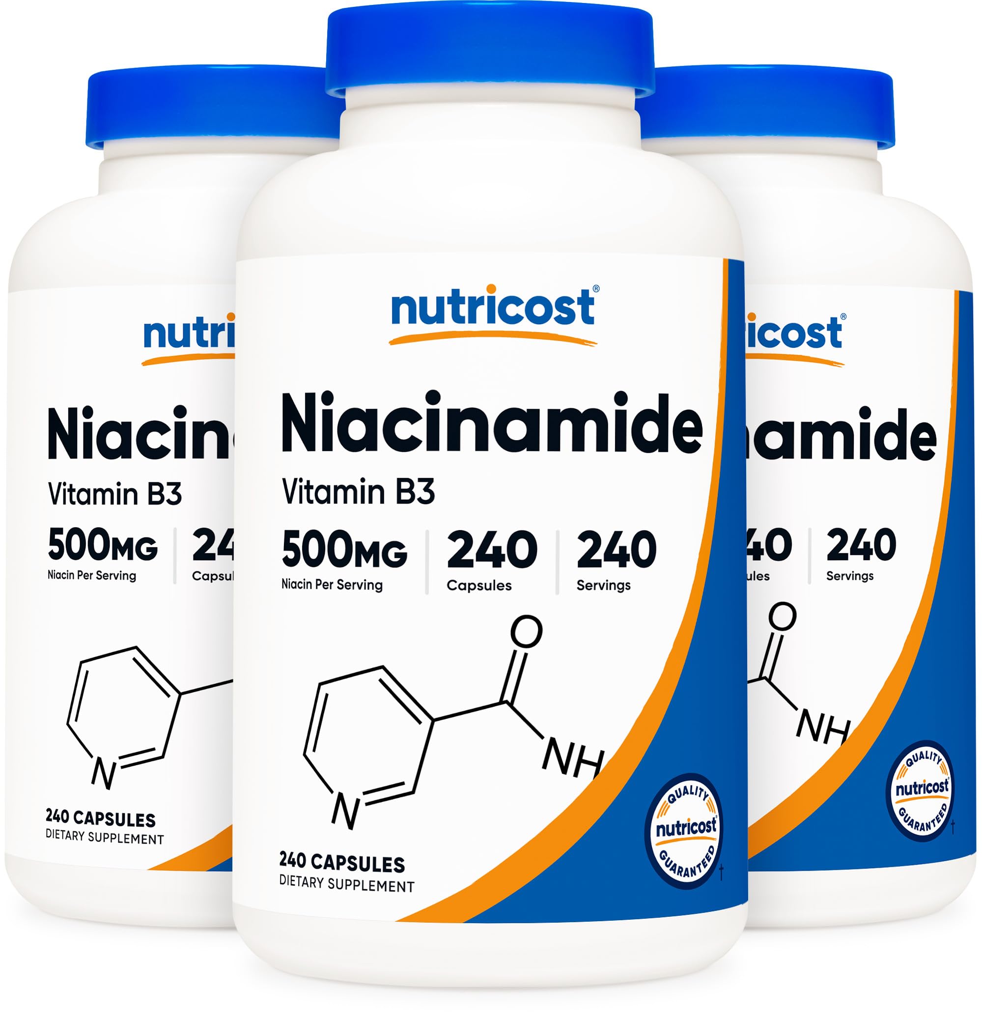 Niacinamide (Vitamin B3) 500mg, 240 Capsules - Non-GMO, Gluten Free