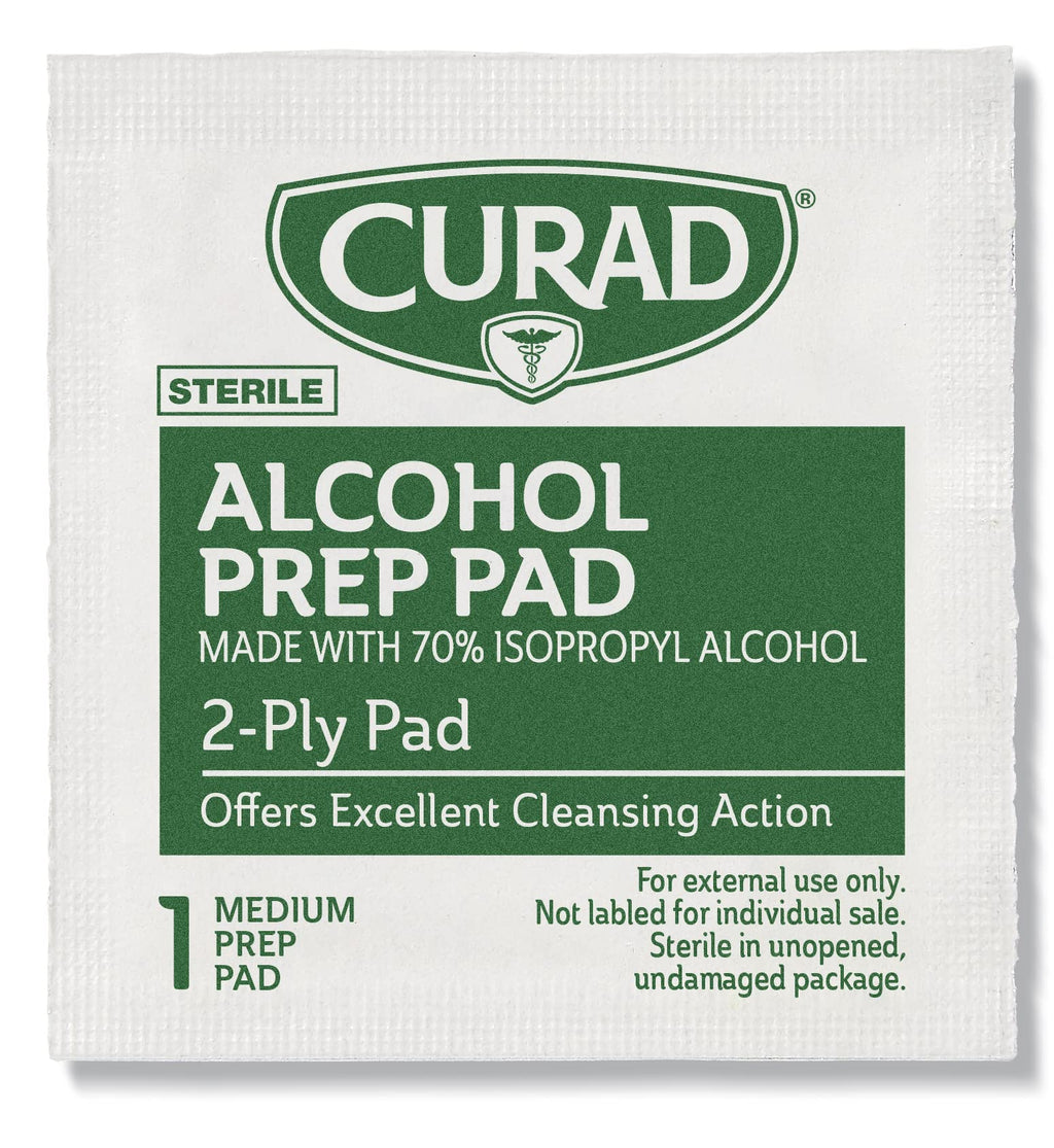 Curad Alcohol Disinfectant Prep Pads, 2-ply, Medium Size, 200 Count
