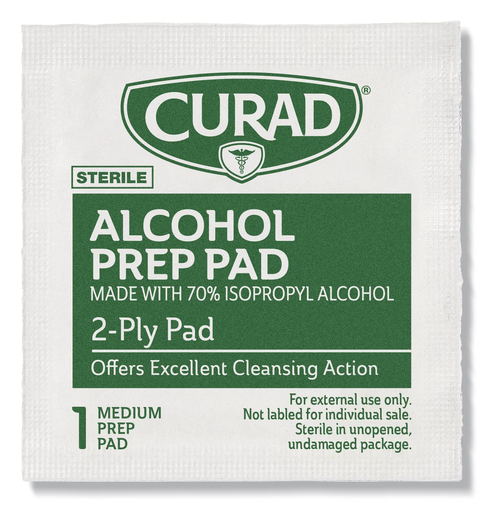 Curad Alcohol Disinfectant Prep Pads, 2-ply, Medium Size, 200 Count