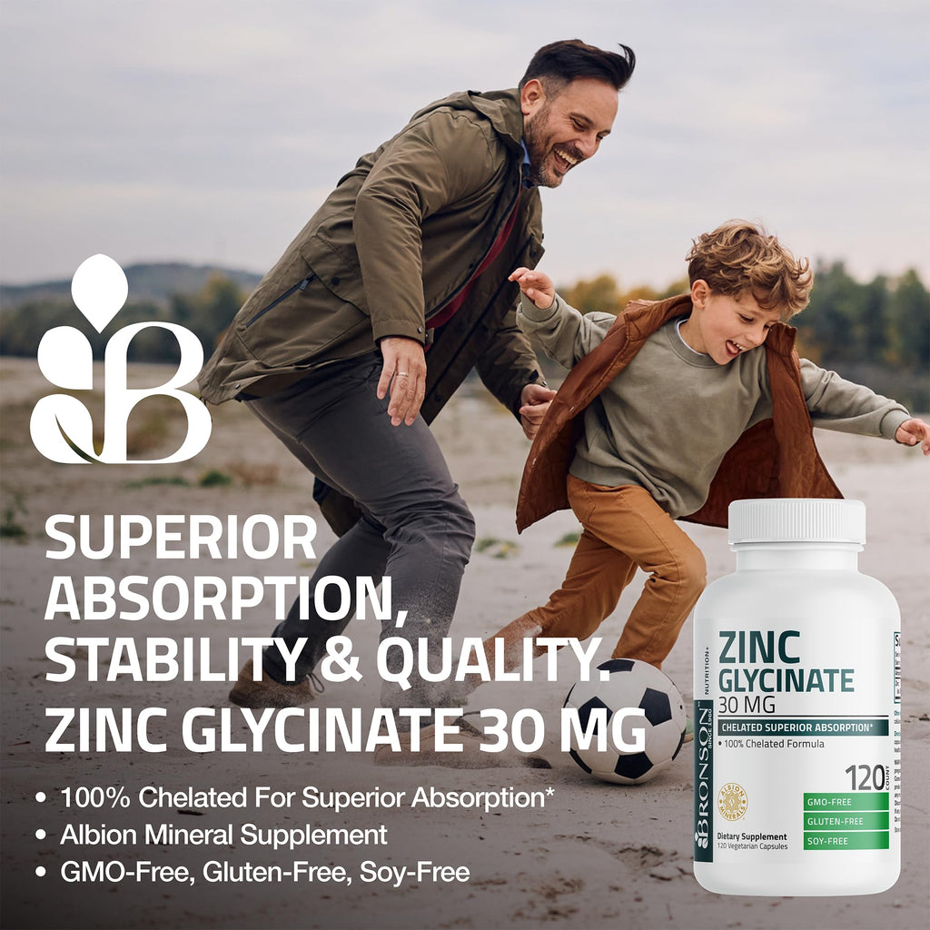 Zinc Glycinate 30mg, 240 Vegetarian Capsules